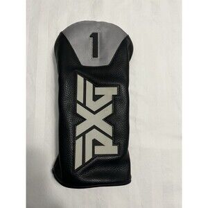 PXG GEN5 Driver Headcover Black Grey with QuickStick Cart Magnet Raised Letters